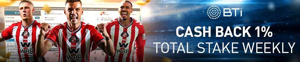 W88 BTI Sports Promotion Bonus Cash Back Total Stake