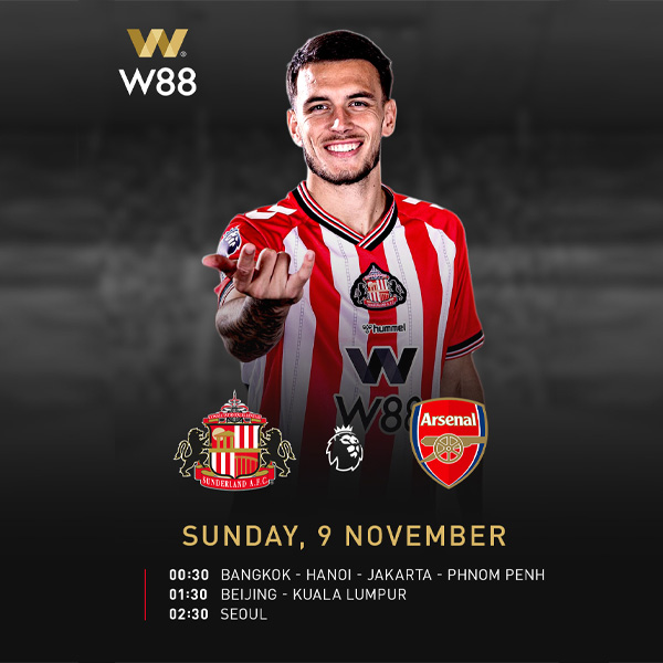 W88-English-Premier-League-Sunderland-vs-Arsenal-Match-Fixtures